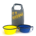 NEECONG Dog Food Travel Bag with Collapsible Dog Travel Big Bowls(800ml) 42 Cup Dog Food Storage System for Camping Travel and Daily -10L Dog Food Dry Bag